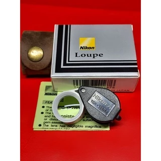 Nikon Loupe 10 X Japan เลนส์แก้วสามชั้น สีดำล้วน -สีดำขาวพร้อซองหนังแท้