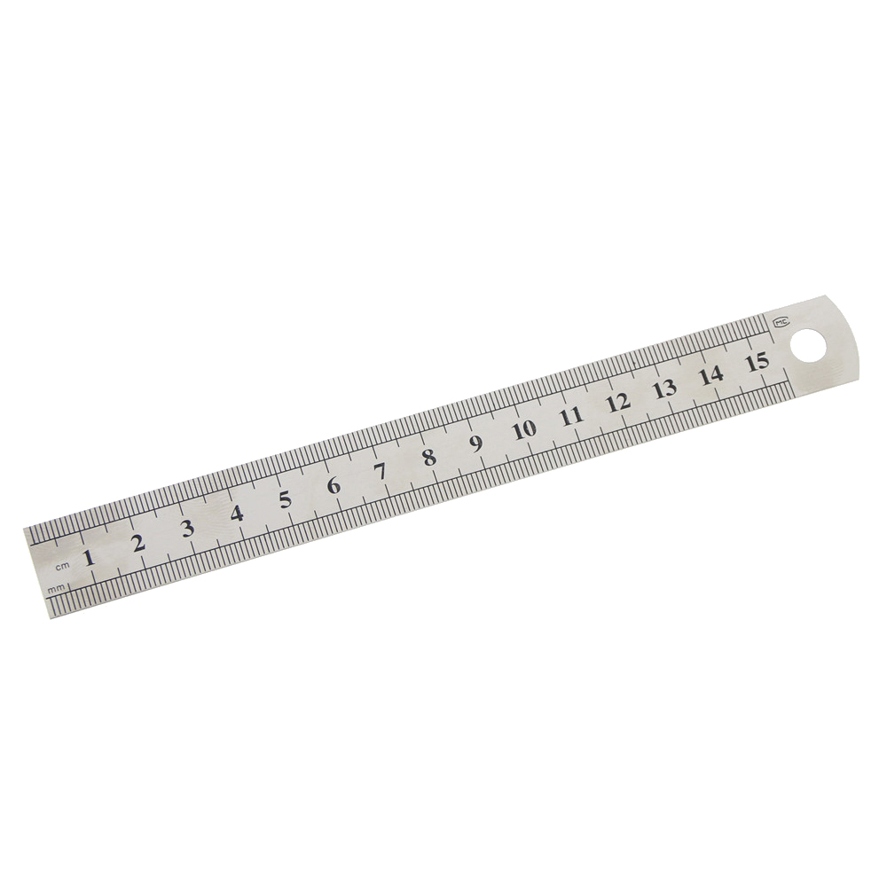เครื่องมือไม้บรรทัดสแตนเลสโลหะแม่นยําสําหรับจักรเย็บผ้า 15 เซนติเมตร