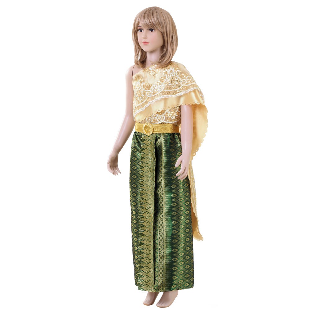 เสื้อผ้าเด็กผู้หญิง✻ชุดไทยเด็กหญิง ชุดสไบเด็ก ไทยจักรีเด็กหญิง ชุดไทยเด็กหญิง 5-11 ขวบ Thai Costume for Girl THAI342
