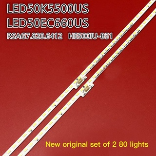 แถบไฟ สําหรับ Hisense LED50K5500US LED50EC660US RSAG7.820.6412 HE500IU-B51 2 ชิ้น