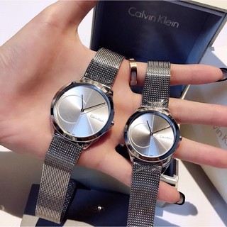 CalCalvin Klein Minimal Minimalists ชม Black Rose Gold ตาข่ายโลหะเข็มขัดนาฬิกา