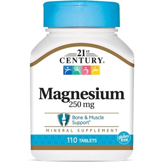 [ของแท้ 100%] 21st CENTURY MAGNESIUM 250 mg 110 COUNT