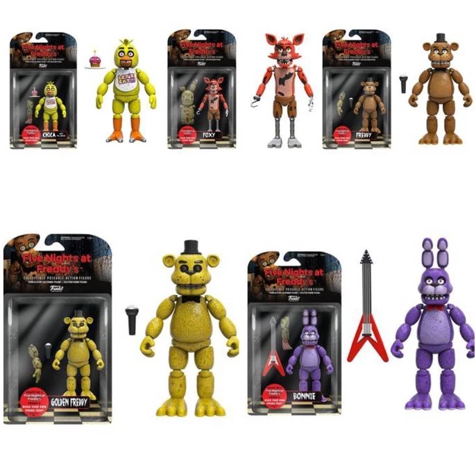 โมเดลฟิกเกอร์ PVC รูปหมี FNAF Freddy Bonnie Foxy Chica Fazbear Nightmare Fredbear Balloon Boy ของเล่นสําหรับเด็ก
