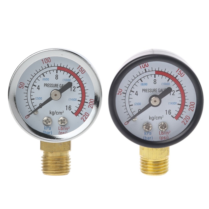 Pcf* เครื่องวัดความดัน สเกลคู่ ประหยัด อเนกประสงค์ พร้อมทองเหลืองภายใน 0-220 PSI