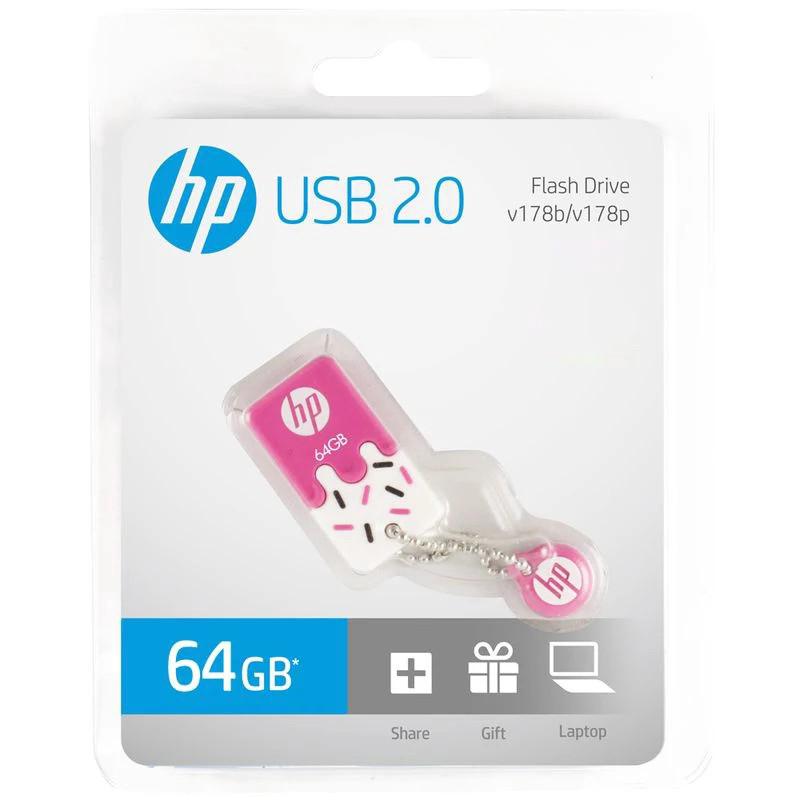 ♥【Readystock】 + COD ♥64GB 32GB แฟลชไดรฟ์ HP ดั้งเดิม USB 2.0 Cartoon Flash Disk COD