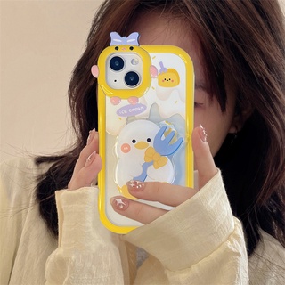 เคสโทรศัพท์มือถือ ลายการ์ตูนเป็ดน้อยน่ารัก พร้อมขาตั้ง สําหรับ Huawei P30 P30PRO NOVA7 NOVA7I NOVA8 NOVA9 NOVA9SE P40 P40PRO P50 P50PRO MATE30 MATE30PRO MATE40 MATE40PRO