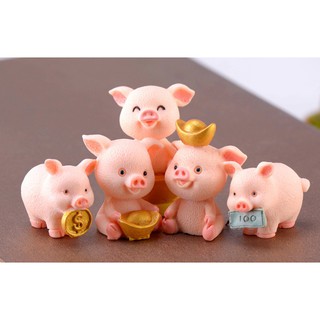 ตุ๊กตาจิ๋ว - หมูน้อยนำโชค ร่ำรวยเงินทอง