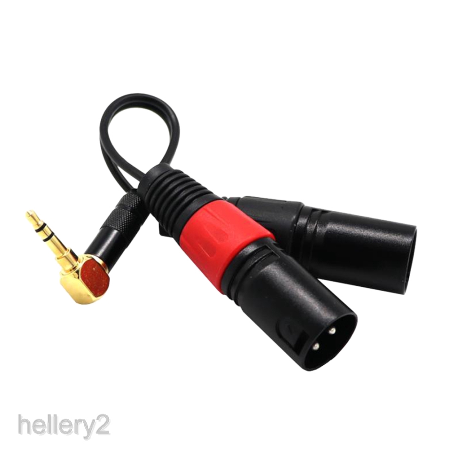 Dual 3 Pin XLR Male to Right Angle 3.5 mm Stereo Jack Mic Audio Cord Cable hellery2.th ThaiPick