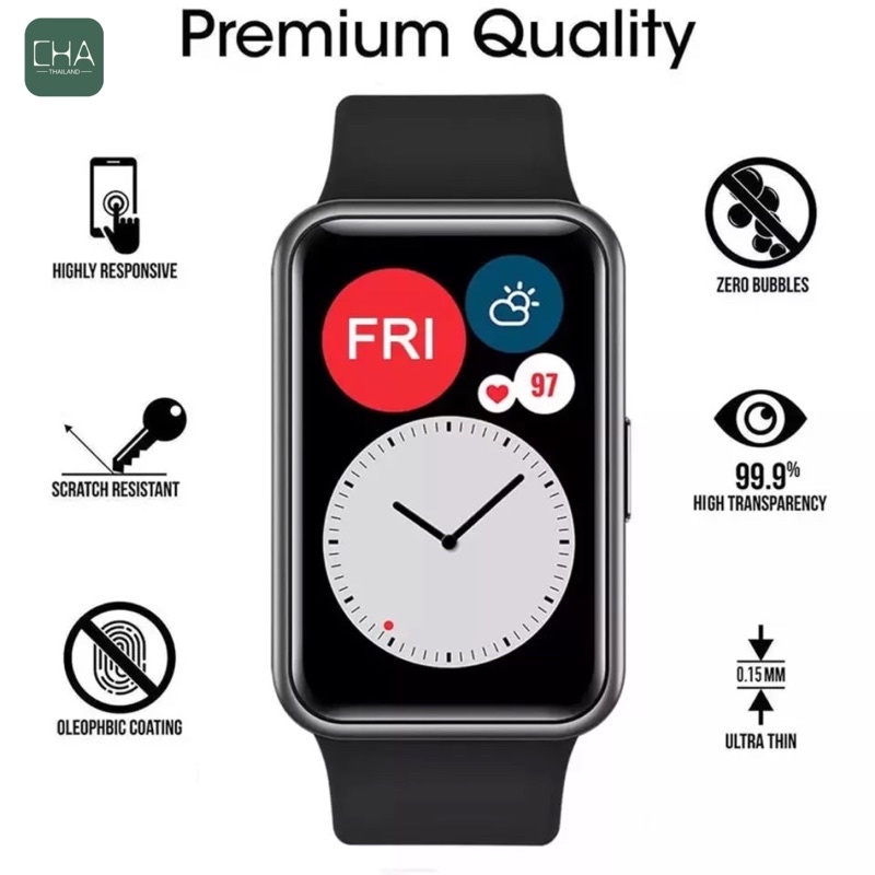 ฟิล์ม 3D- ฟิล์ม Huawei Watch FIT ฟิล์ม ป้องกันจอแตกและรอยขีดข่วน   ฟิล์ม smart watch  huawei watch fit film