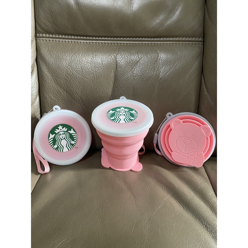 (New) แก้วซิลิโคนพับได้ Bearista Foldable Cup ของ Starbucks