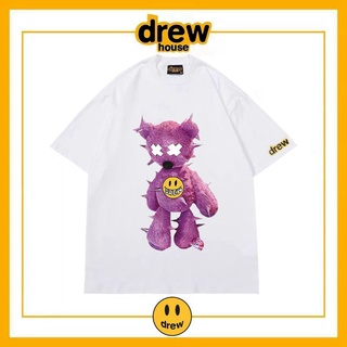 [S-5XL]เสื้อยืดแขนสั้น ผ้าฝ้าย ทรงหลวม ลาย Drew House หน้ายิ้ม สไตล์ฮาราจูกุ แฟชั่นฤดูร้อน สําหรับคู่รัก