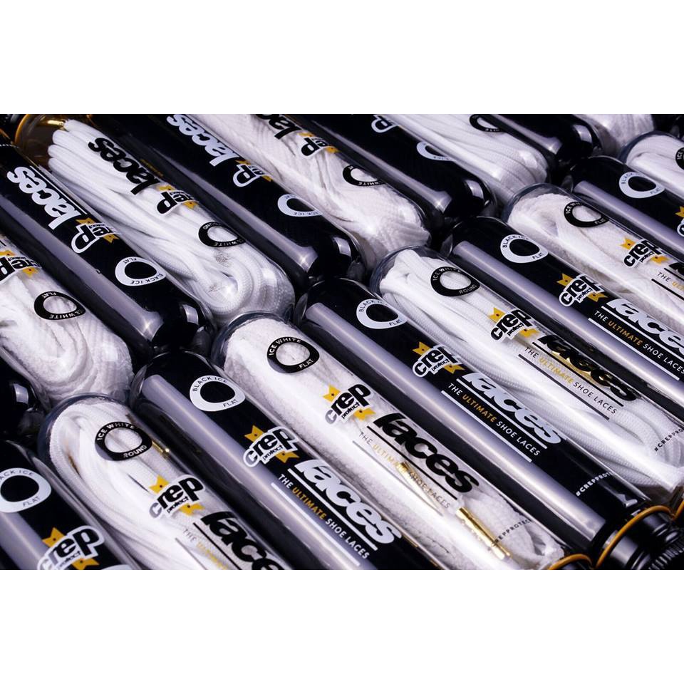 CREP PROTECT PRE-TREATED LACES - (FLAT) เชือกรองเท้าแบบเส้นแบนสีดำ-ร้านSEEK การันตีของแท้ 100%  Authorized Dealer