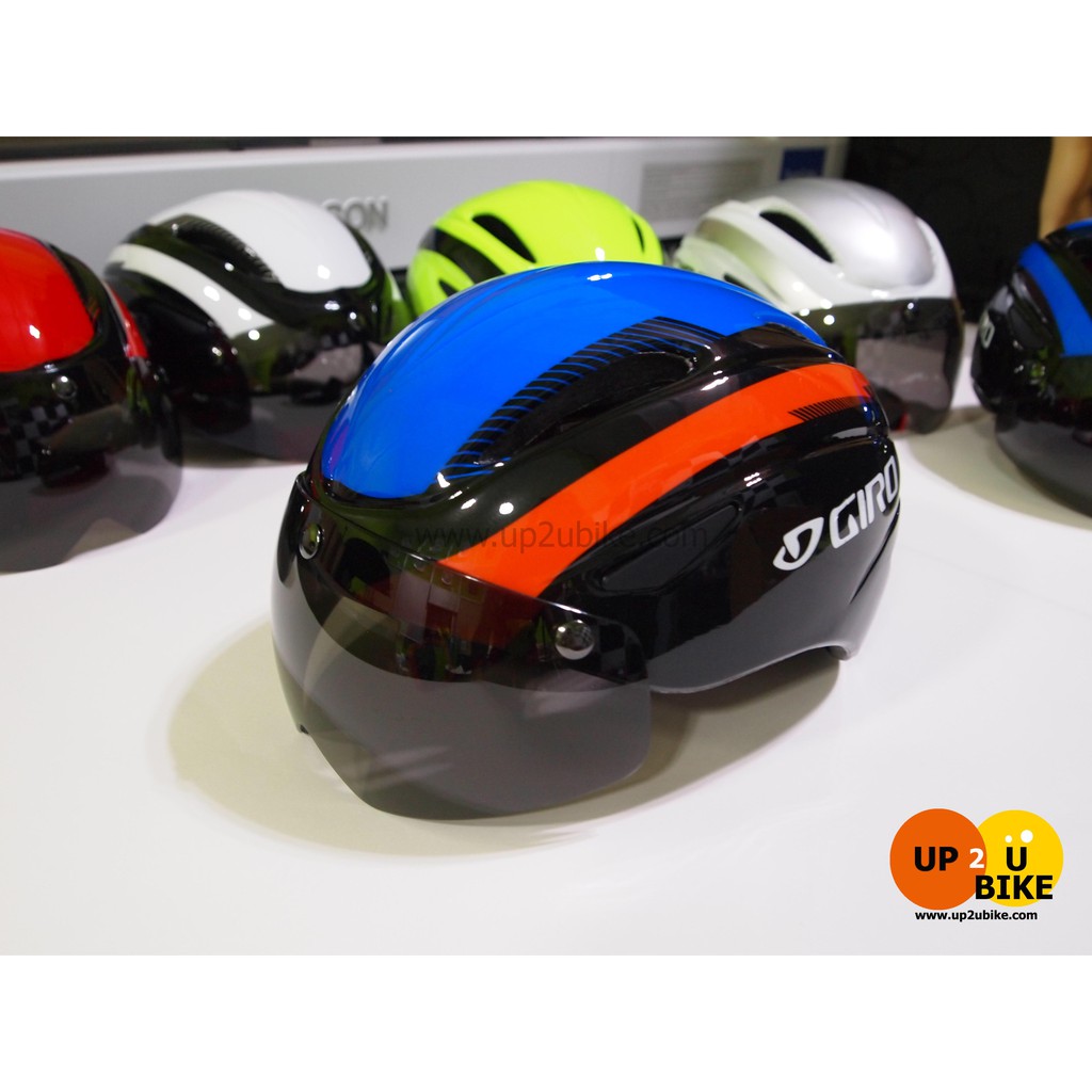 หมวกจักรยาน Giro Air Attack สีน้ำเงิน-ส้ม ส่งฟรี