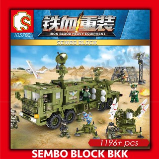 เลโก้ SEMBO BLOCK หน่วยทหารขับรถHQ-6A SD105780 มาพร้อมผองเพื่อน จำนวน 1,196 ชิ้น