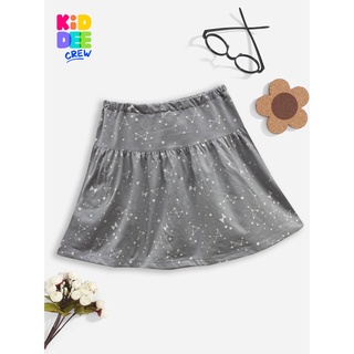 KiddeeCrew กระโปรงเด็ก กระโปรงสั้นเทาลายเส้นจุดขาว Gray short skirt with white polka dots เหมาะสำหรับอายุ 2-10 ปี