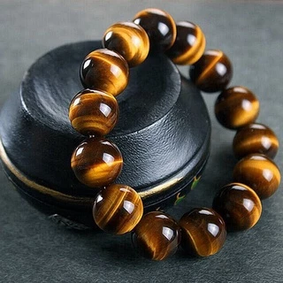สร้อยข้อมือลูกปัดหินตาเสือสีเหลืองธรรมชาติสําหรับผู้ชายและผู้หญิงคู่เสน่ห์โชคดีโชคดีรักษาลูกปัดโยคะสมาธิแฟชั่นสร้อยข้อมือย้อนยุ