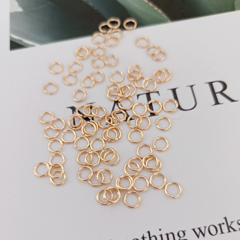 O @ สร้อยคอ สร้อยข้อมือ แหวนเชื่อมต่อ แฮนด์เมด ชุบทอง 14K ทรงกลม ขนาดเล็ก diy