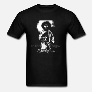 เสื้อยืดสีขาวเสื้อยืด พิมพ์ลาย Jimmy Hendrix สีม่วงครีม สําหรับผู้ชาย 615237S-4XL