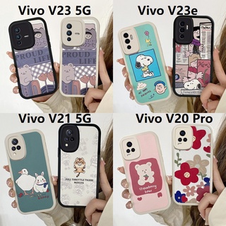 Leather Snoopy เคส Vivo V23e V23 V21 Soft Case Tiger Duck bear Vivo V11i V15 V20 Pro Soft Cover Vivo V23 เคสโทรศัพท์ Phone Cover