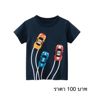 9806 27kids เสื้อยืดเด็ก รถสามคัน รถ 3 คัน รถแข่ง