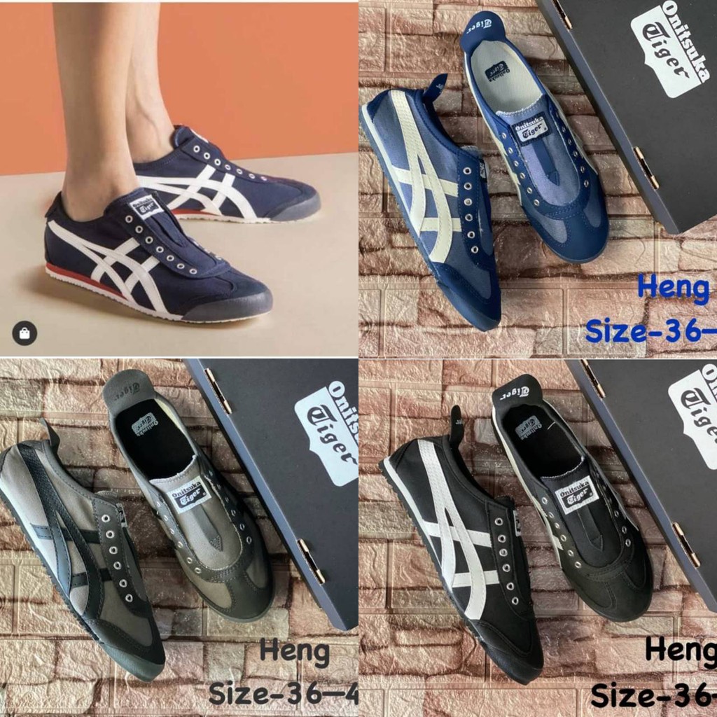 รองเท้าผ้าใบสลิปออนโอนิซึกะ รุ่นSlip-On(ไม่มีเชือก)​สินค้าขายดีประจำร้าน 【รับประกันตรงปกแท้100% พร้อ