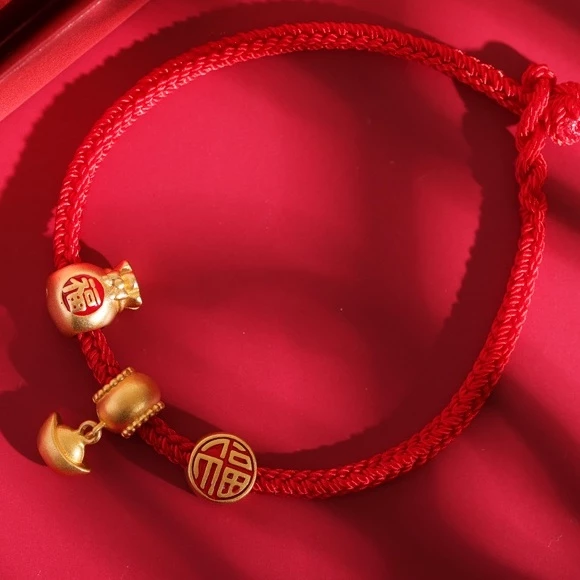 สร้อยข้อมือลูกปัดสีทอง สไตล์จีนโบราณ อุปกรณ์ DIY thumbnail 7