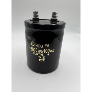 capacitor ตัวเก็บประจุ 15000ufd 100vdc 15000uf HCG FA 2น๊อต