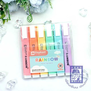 ปากกาเน้นข้อความตราช้าง รุ่น RAINBOW สีพาสเทล elephant