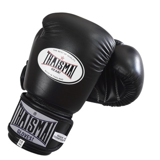 THAISMAI - BG124 นวมชกมวย นวมซ้อมมวย นวมต่อยมวย นวม อุปกรณ์มวยไทย หนังแท้สีดำ - Boxing Gloves Leather Black THAIFIGHTPRO