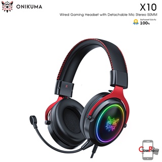 Onikuma X10 Wired Gaming Headset with Detachable Mic Stereo 50MM Dynamic Noise Reduction RGB Luminous 3.5MM