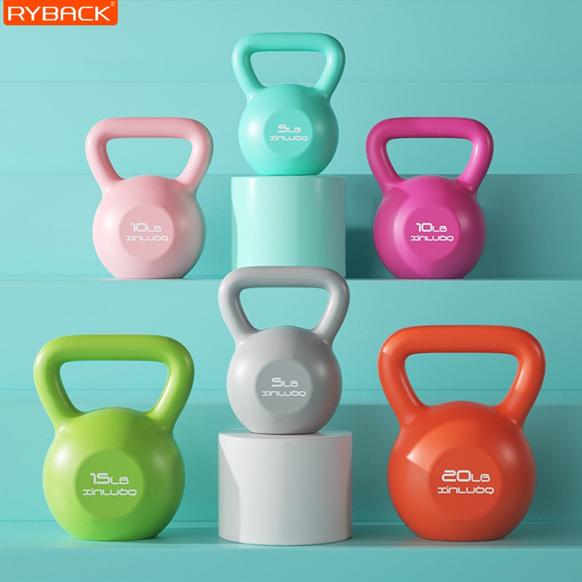 RYBACK ดัมเบล ดัมเบลลูกตุ้ม บริหารกล้ามแขน อุปกรณ์ฟิตเนส เคตเทิลเบล Kettlebell 5/10/20/ LB ดัมเบลหูหิ้ว ที่จับกระชับมือ