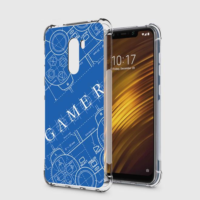 เคส Pocophone F1 Anti-Shock Protection TPU Case [Gamer illustration Blue]