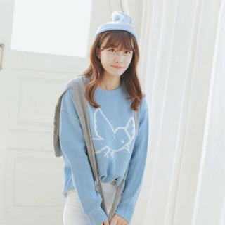 Bubble blue knitting sweater