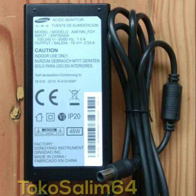SAMSUNG LED TV ADAPTER 19V~2.53A NEEDLE ดั้งเดิม