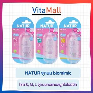 NATUR  จุกนม Biomimic จุกนมหลายรู จุกนมชะลอการไหลของน้ำนม จุกนมเนเจอร์