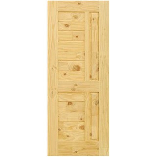 D2D 80X200CM ECO PINE-007NZ PINE-WD DOOR ประตูไม้สน D2D ECO PINE-007 80x200 ซม. สีธรรมชาติ ประตูบานเปิด ประตูและวงกบ ประ