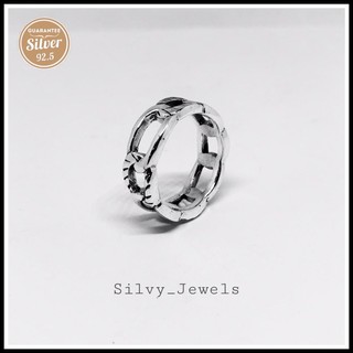 ✔️ส่งฟรี แหวนเงินผู้ชาย แหวนเงินแท้ 92.5% 💍Silvy Jewels  แหวน แหวนเงินแท้ ลายโซ่รอบวง คลาสิคสุดๆ