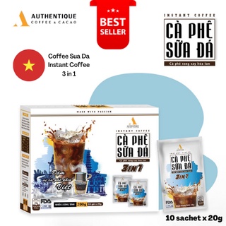 กาแฟ เวียดนาม โรบัสต้า100% นำกลิ่นหอมของกาแฟ แบบดั้งเดิม INSTANT COFFEE – MILK COFFEE Ca Phe Sua Da (10ซอง x 20g)