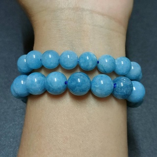 ข้อมือหินอความารีน ขนาด 10-12 มม.
