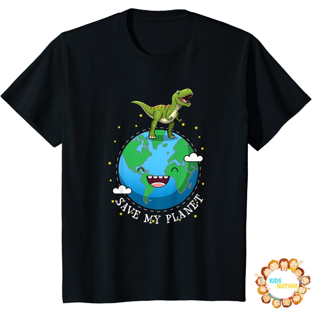 Happy Earth Day 2019 Dinosaur T-Rex Kids Boy Save My Planet เสื้อยืด