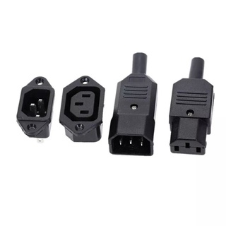 IEC320 C14 C13 ไฟฟ้า AC Socket 3 หญิงชาย Inlet ปลั๊ก 3pin Socket Mount  อย่างดี