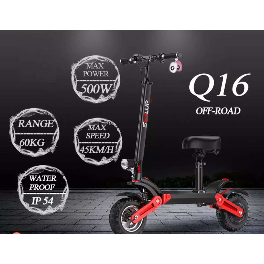 ส่งจากในไทย SEALUP XLP-Q16 กันน้ำ สกู๊ตเตอร์ไฟฟ้า มอเตอร์ ขนาด 48V 500w  เร็ว 55km/hr  วิ่งไกล 40-50