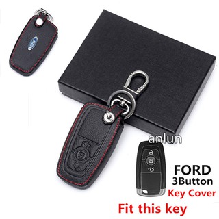 【Ready stock】เคสหนังกุญแจ 3 ปุ่มสําหรับ ford everest 2018 new