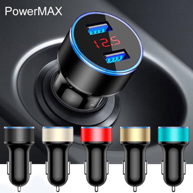 Dual Ports 3.1A USB Car Charger Lighter 12/24V Digital LED Voltmeter bs15