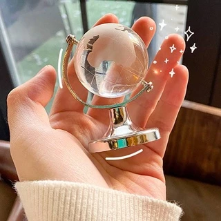 ลูกโลกคริสตัล✨《พร้อมส่ง》ลูกโลกจิ๋วหมุนได้ 360'🌍 ตกแต่งห้อง น่ารักมากกกก