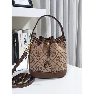 TORY BURCH FACTORY MONOGRAM JACQUARD BUCKET BAG