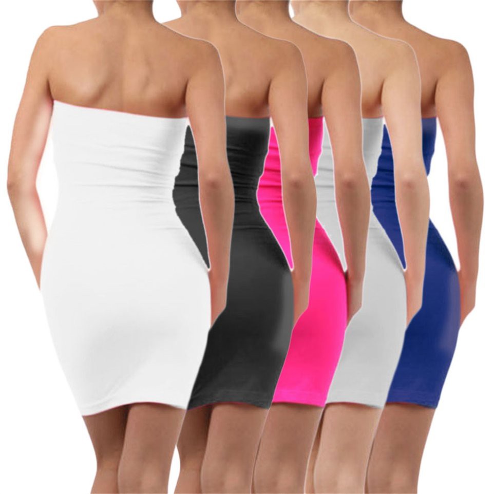ราคาถูก เสื้อผ้าสาวอวบ ชุดเดรสสั้นผ้ายืดแบบไร้รอยต่อ dress Size