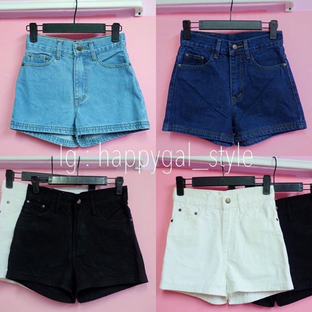 เอว 24-42" Happygal กางเกงยีนส์ขาสั้น02 5 สี