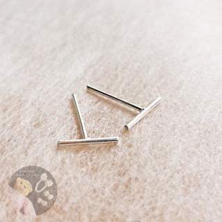 (S925) ต่างหูเงินแท้ก้านเงิน Sterling silver thin bar earrings