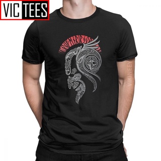 เสื้อยืด ผ้าฝ้ายแท้ พิมพ์ลาย Lokis Vikings Valhalla Odin โอเวอร์ไซซ์ สําหรับผู้ชายS-5XL